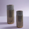 Grey and Gold Veined Small Ceramic Vase