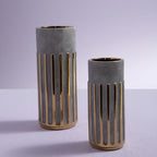 Grey and Gold Veined Small Ceramic Vase