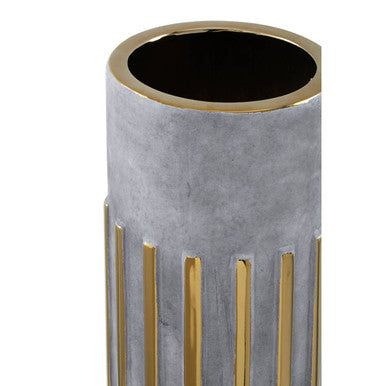 Grey and Gold Veined Large Ceramic Vase