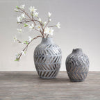 Grey and Silver Large Vase