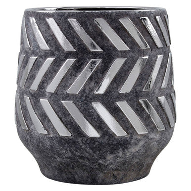 Grey and Silver Large Ceramic Planter