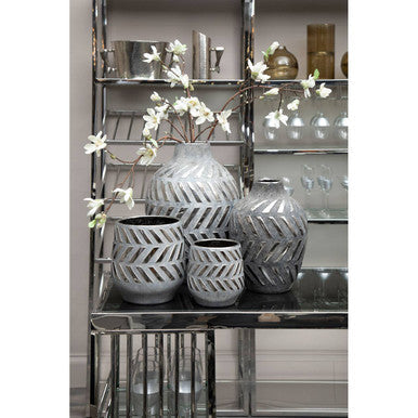 Grey and Silver Large Ceramic Planter