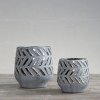 Grey and Silver Large Ceramic Planter