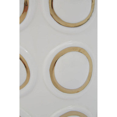 Large White and Gold Ceramic Vase