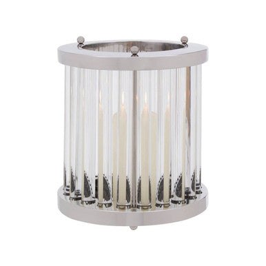 Small Silver and Glass Candle Holder