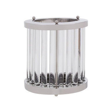 Small Silver and Glass Candle Holder