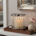 Small Silver and Glass Candle Holder