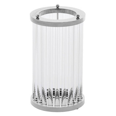 Large Silver and Glass Candle Holder
