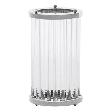 Large Silver and Glass Candle Holder