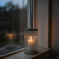 Large Silver and Glass Candle Holder