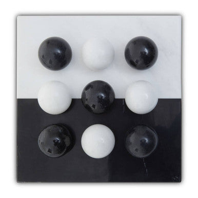 Black and White Tic Tac Toe Marble Game