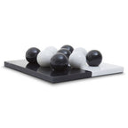 Black and White Tic Tac Toe Marble Game