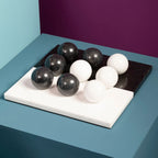 Black and White Tic Tac Toe Marble Game