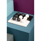 Black and White Tic Tac Toe Marble Game