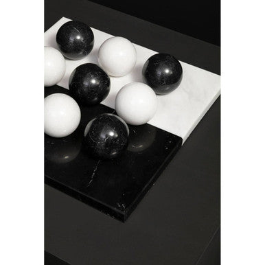 Black and White Tic Tac Toe Marble Game