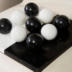 Black and White Tic Tac Toe Marble Game
