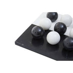 Black and White Tic Tac Toe Marble Game