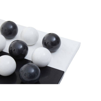 Black and White Tic Tac Toe Marble Game