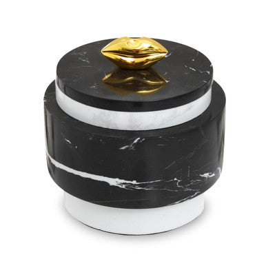 Black Marble Storage Jar