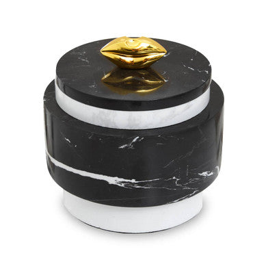 Black Marble Storage Jar