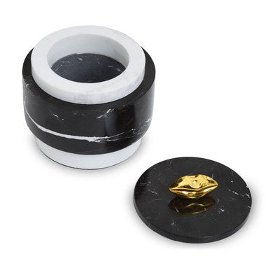 Black Marble Storage Jar
