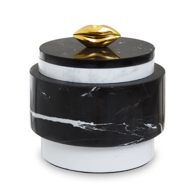 Black Marble Storage Jar