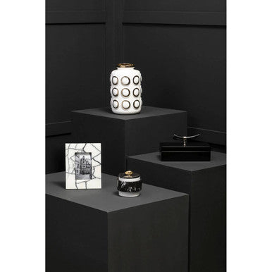 Black Marble Storage Jar