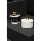 Black Marble Storage Jar
