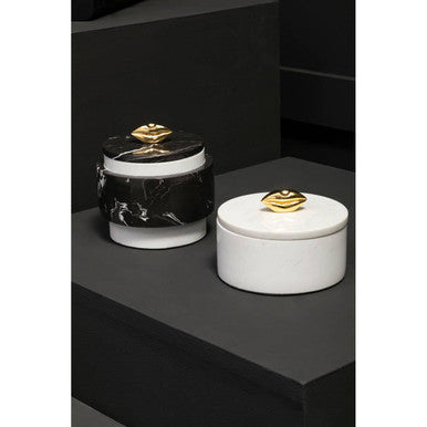 Black Marble Storage Jar