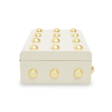 Large Cream and Gold Trinket Box