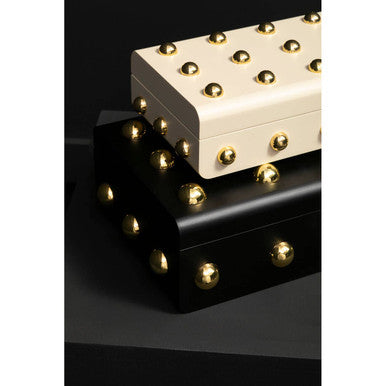 Large Cream and Gold Trinket Box