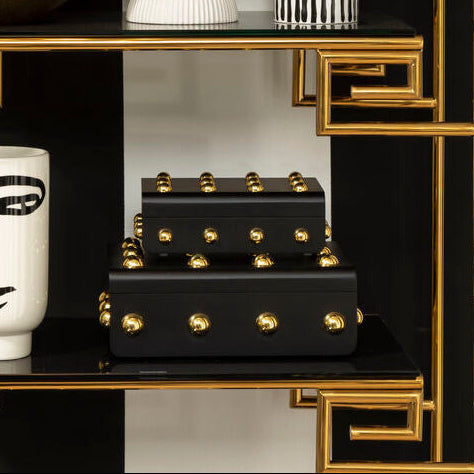 Large Black and Gold Trinket Box