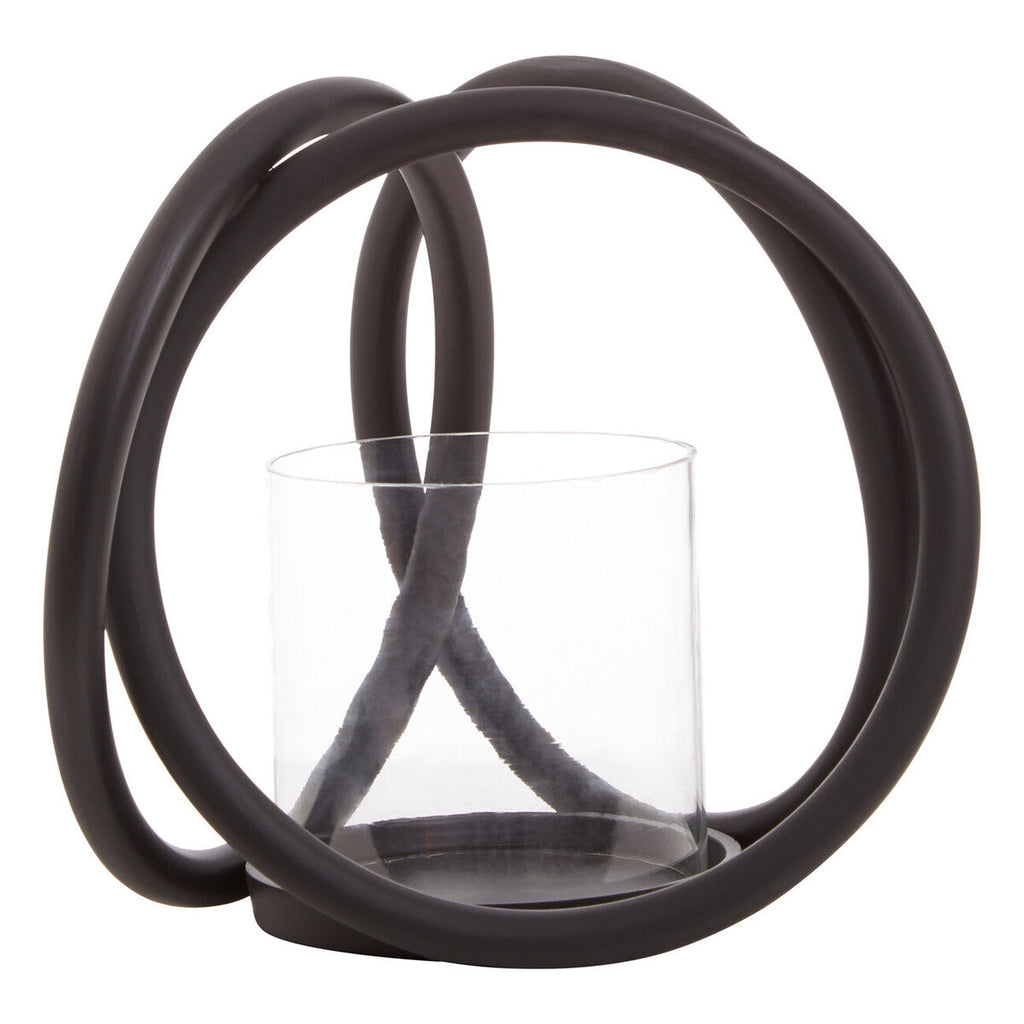 Small Matte Black Finish Candle Holder