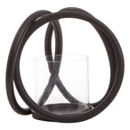 Small Matte Black Finish Candle Holder