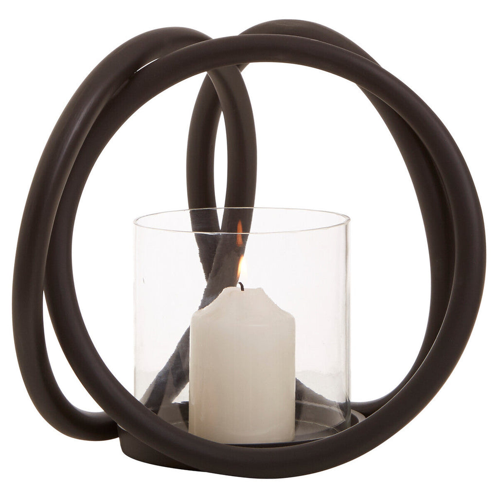 Small Matte Black Finish Candle Holder