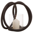 Small Matte Black Finish Candle Holder