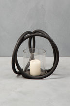 Small Matte Black Finish Candle Holder