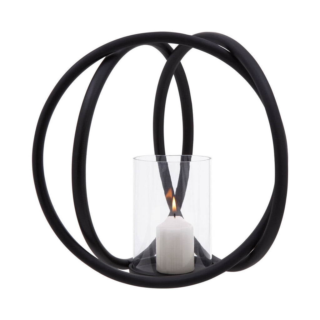 Medium Matte Black Finish Candle Holder