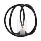 Medium Matte Black Finish Candle Holder