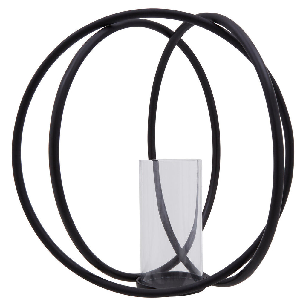 Large Matte Black Finish Candle Holder