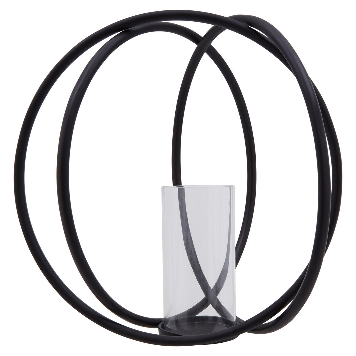 Large Matte Black Finish Candle Holder