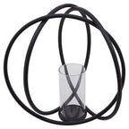 Large Matte Black Finish Candle Holder