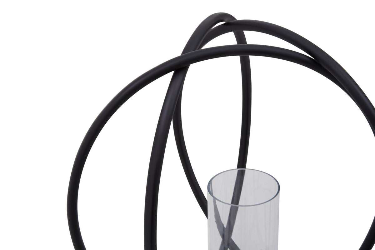 Large Matte Black Finish Candle Holder