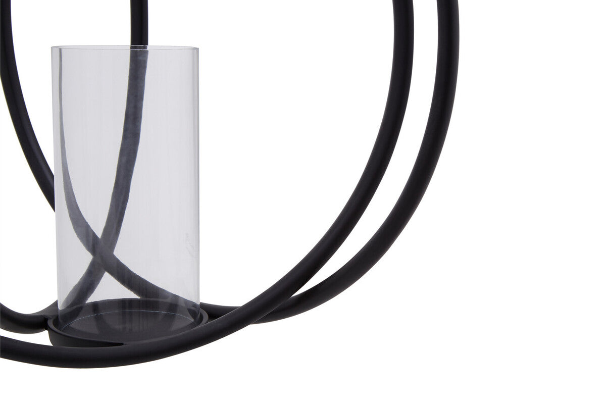 Large Matte Black Finish Candle Holder