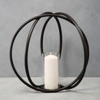 Large Matte Black Finish Candle Holder