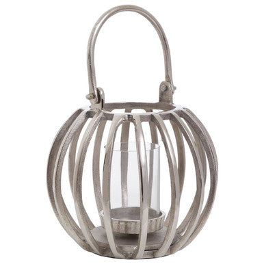 Small Silver Finish Compact Lantern