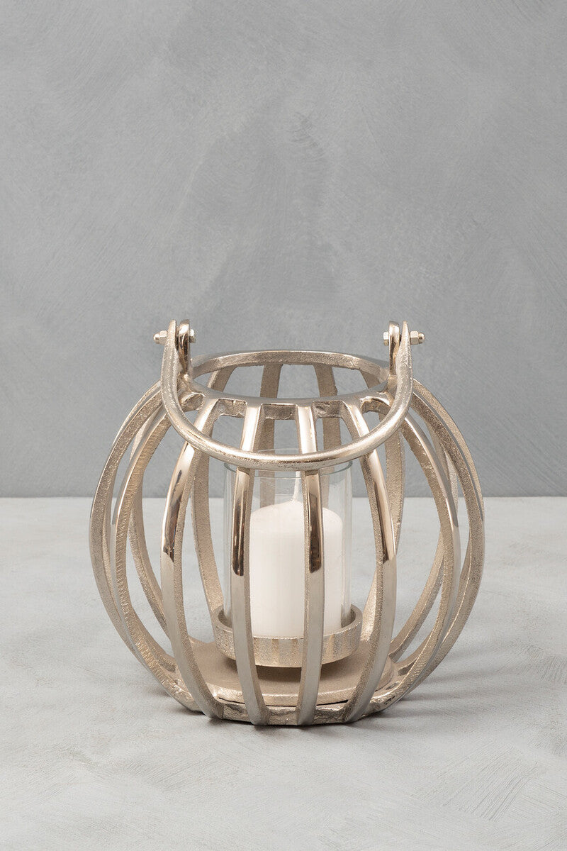 Small Silver Finish Compact Lantern