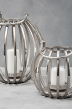 Small Silver Finish Compact Lantern