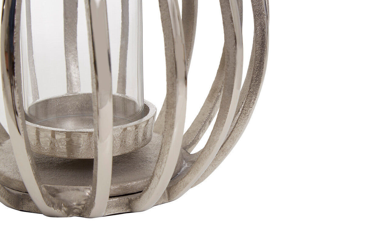 Small Silver Finish Compact Lantern