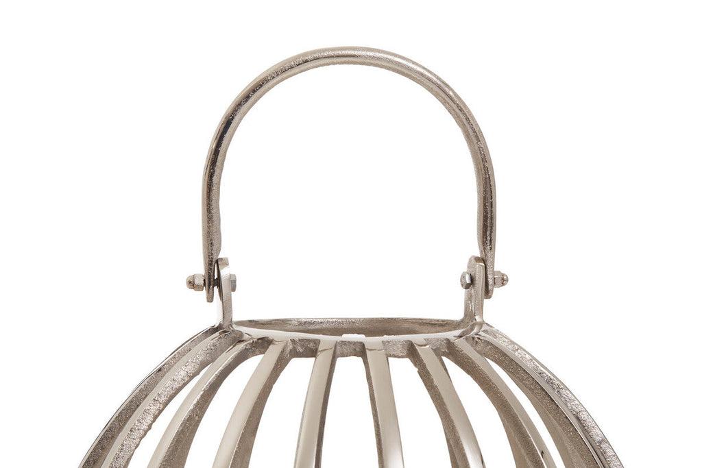 Large Silver Finish Textured Lantern